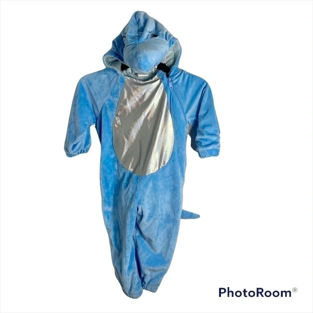 Baby Shark Costume 18 Months Blue Kids Tail Head Hood